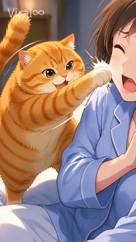 猫と暮らす休日の朝ルーティン の生成フレーム